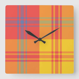 Reloj de pared cuadrado cuadrado de plaqueta azul 