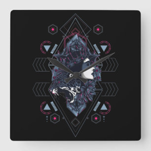 Reloj de pared cuadrado Cyborg