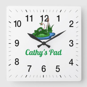 Reloj de pared cuadrado de almohadilla de Cathy