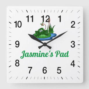 Reloj de pared cuadrado de almohadilla de Jasmine