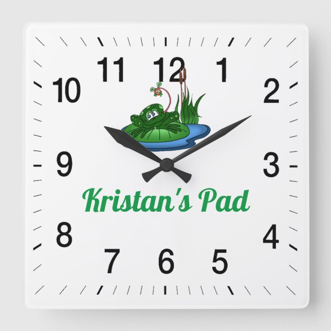 Reloj de pared cuadrado de almohadillas de Kristan (Anverso)