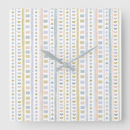 Reloj de pared cuadrado de arte popular escandinav