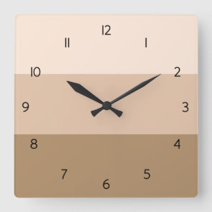 Reloj de pared cuadrado de color marrón naranja ra
