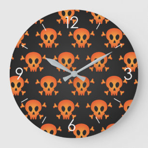 Reloj de pared cuadrado de cráneo de Halloween