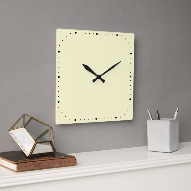 Reloj de pared cuadrado de crema con o sin números (Oficina)