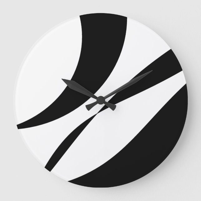Reloj de pared cuadrado de diseño de franja blanca (Anverso)