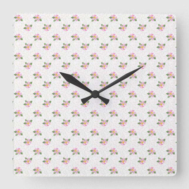 Reloj de pared cuadrado de estilo polka de Rosa de (Anverso)