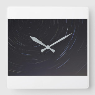 Reloj de pared cuadrado de estrella en espiral