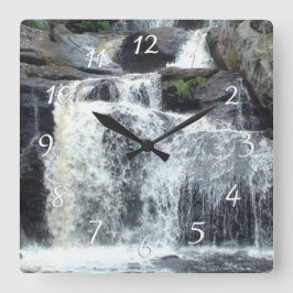 Reloj de pared cuadrado de fotografía en cascada