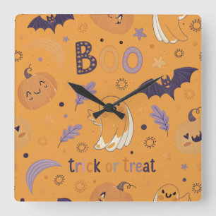 Reloj de Pared Cuadrado de Halloween