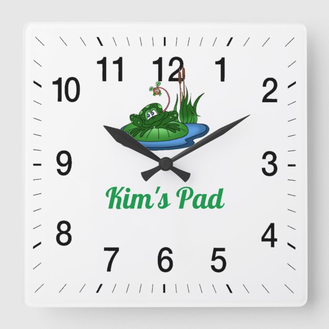 Reloj de pared cuadrado de Kim (Anverso)