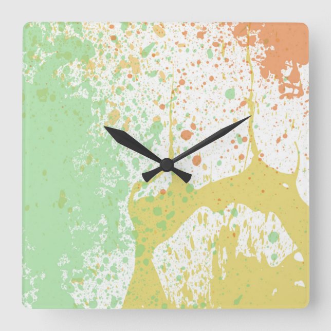 Reloj de pared cuadrado de la bandeja pastoral (Anverso)
