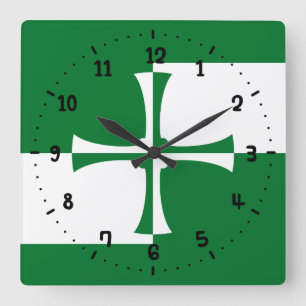 Reloj de pared cuadrado de la bandera de Kirkcudbr