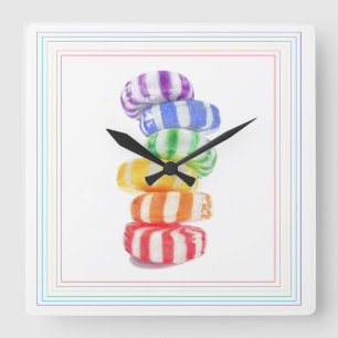 Reloj de pared cuadrado de la CANDALA DE RAINBOW