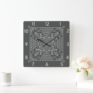 Reloj de pared cuadrado de la gráfica de crochet g