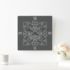 Reloj de pared cuadrado de la gráfica de crochet g