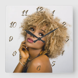 Reloj de pared cuadrado de la peluquería