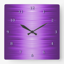 Reloj de pared cuadrado de lavanda violeta púrpura