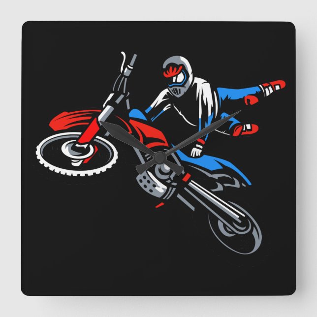 Reloj de pared cuadrado de motocicleta (Anverso)