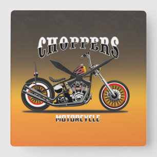 Reloj de pared cuadrado de motocicleta