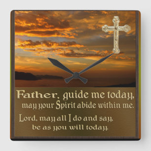 reloj de pared cuadrado de oración cristiana