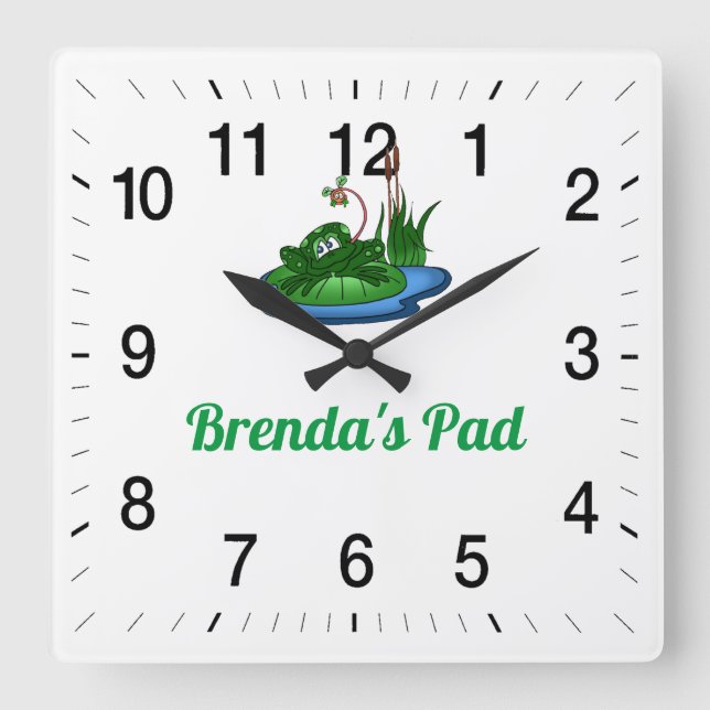 Reloj de pared cuadrado de Pad de Brenda (Anverso)