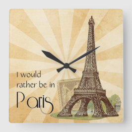 Reloj de pared cuadrado de París