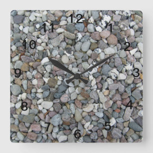 Reloj de pared cuadrado de piedras grises de moda