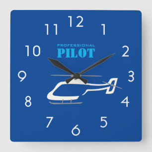 Reloj de pared cuadrado de piloto profesional