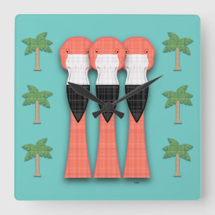 Reloj de pared cuadrado de Plaidmingos