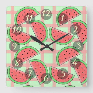 Reloj de pared cuadrado de sandías