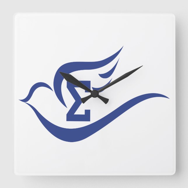 Reloj de pared cuadrado de Sigma Dove (Anverso)