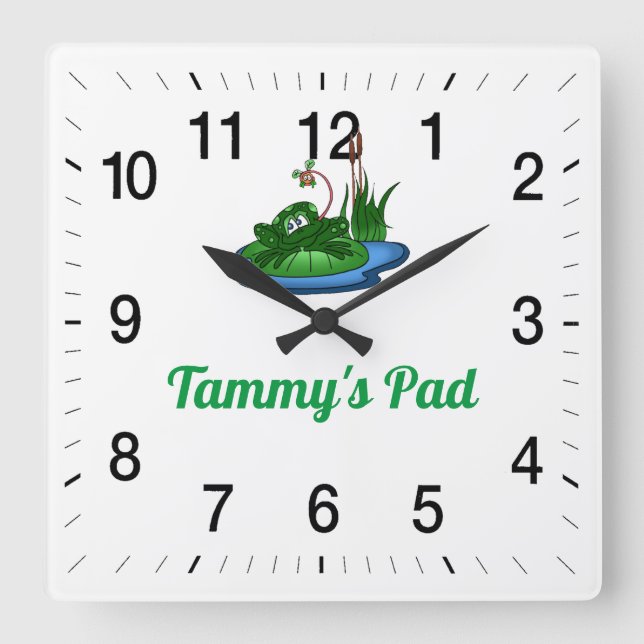 Reloj de pared cuadrado de Tammy's Pad (Anverso)