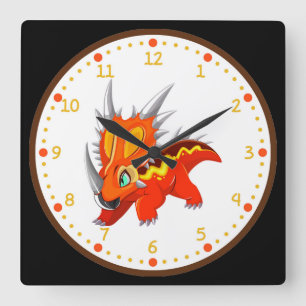 Reloj de pared cuadrado de triceratops dinosaurios