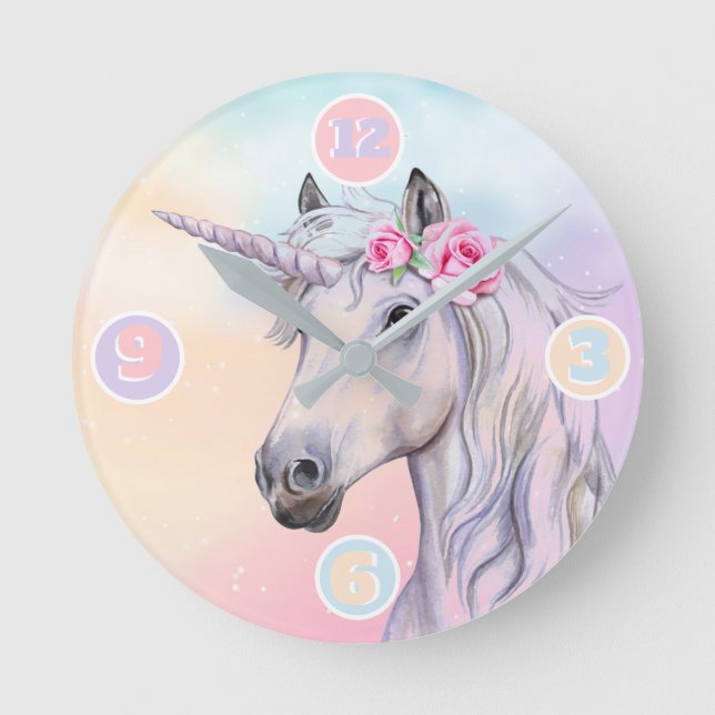 Reloj de pared cuadrado de Unicorn (Anverso)