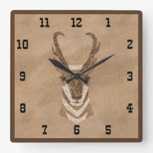 Reloj de pared cuadrado del Antelope del Suroeste 