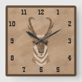 Reloj de pared cuadrado del Antelope del Suroeste 