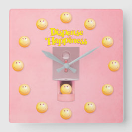 Reloj de pared cuadrado del dispensador de goma am