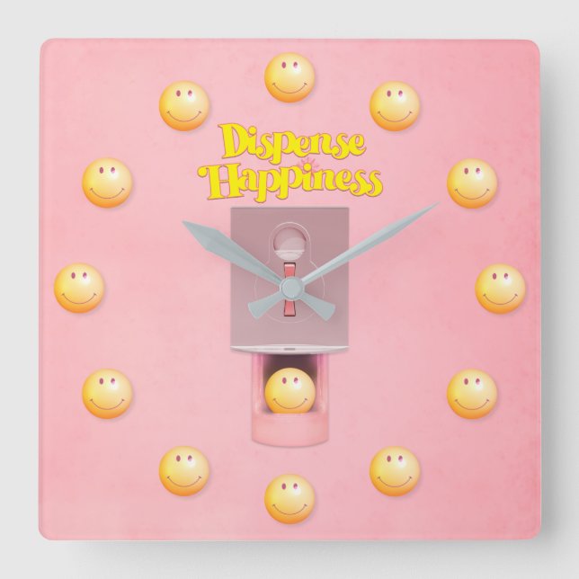 Reloj de pared cuadrado del dispensador de goma am (Anverso)