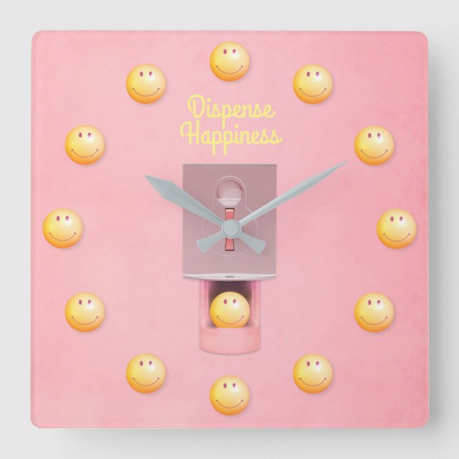 Reloj de pared cuadrado del dispensador de goma am (Anverso)