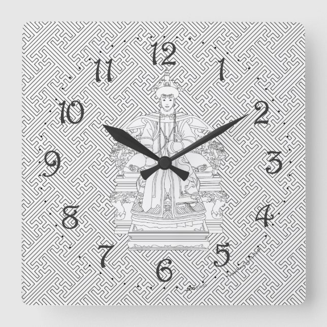 Reloj de pared cuadrado del Honorable Ancestro (Anverso)