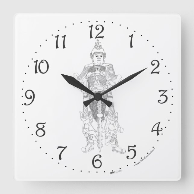 Reloj de pared cuadrado del Honorable Ancestro (Anverso)