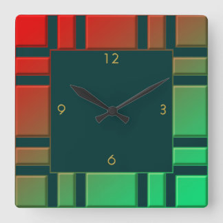Reloj de pared cuadrado del patrón