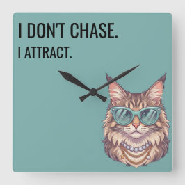 Reloj de pared cuadrado divertido gato sassy Bouji