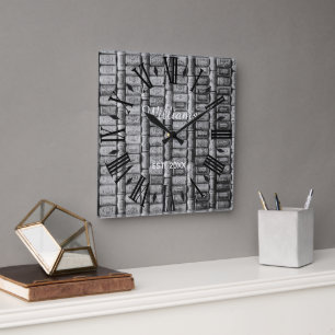 Reloj de pared cuadrado elegante personalizado de 