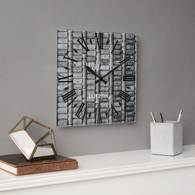 Reloj de pared cuadrado elegante personalizado de  (Oficina)