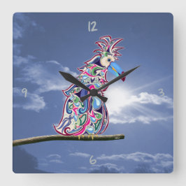 Reloj de pared cuadrado en relieve