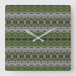 Reloj de pared cuadrado en un MIx de gris y verde