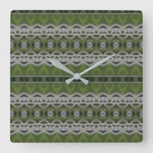 Reloj de pared cuadrado en un MIx de gris y verde