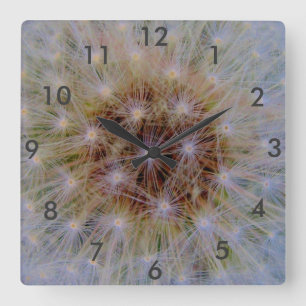 Reloj de pared cuadrado Flor de diente de león